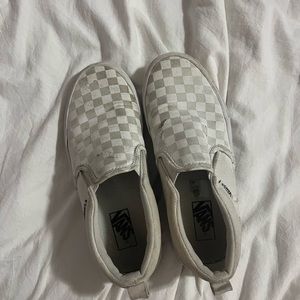 Vans white slip on size 3 us little girls